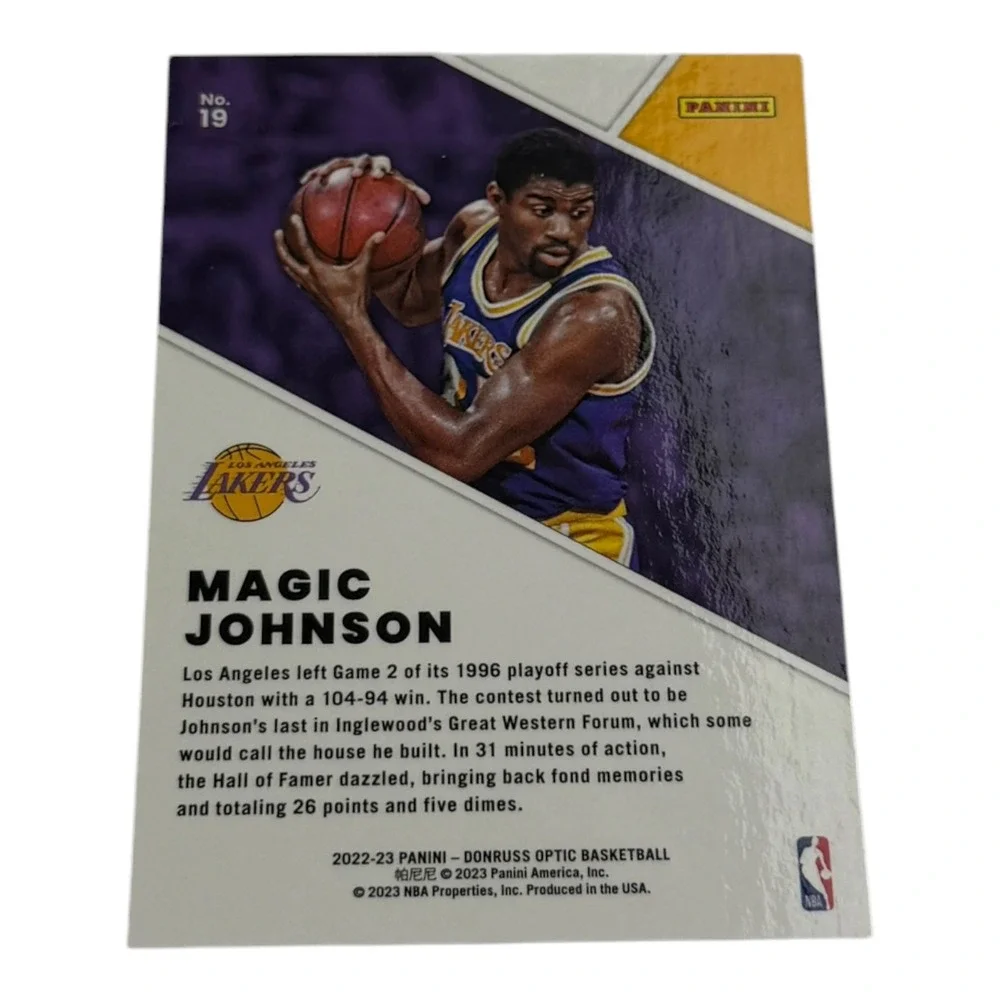 Magic Johnson 2022-23 Panini Donruss Optic Winner Stays Lakers Card 19 NBA